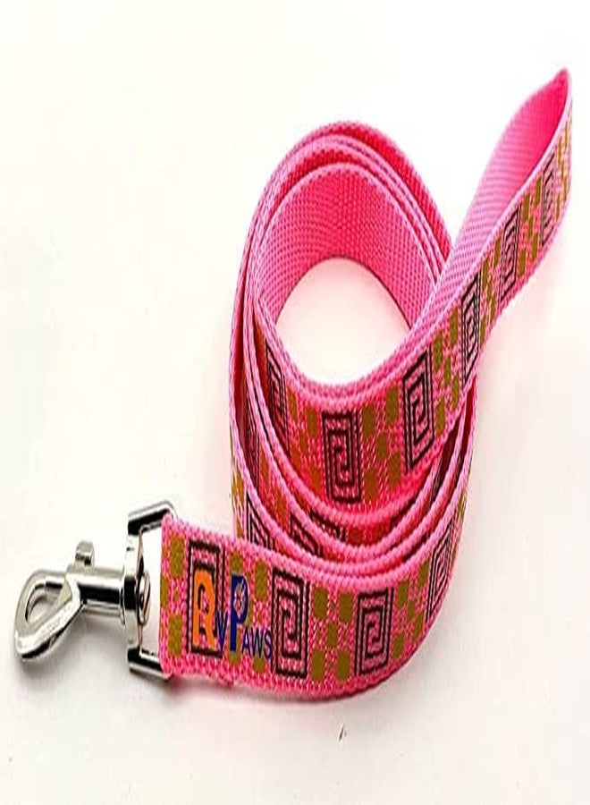 Pups&Pets Pet Adjustable Soft Nylon Dog Printed Harness and Leash Set Suitable for Puppies, Cats and Kitten - (15mm, Pink) Small - Image 3
